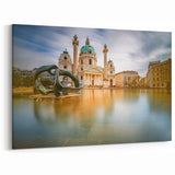 Vienna Wall Decor - St. Charles Church and Fountain at Sunset Art Print