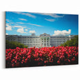 Austria Photography Art - Majestic Palace with Vibrant Garden Scene