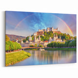 Salzburg Art Prints - Stunning View of Fortress Hohensalzburg and Rainbow