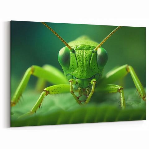 Green Insect Macro Photography – Nature Close-Up Animal Canvas Prints