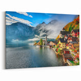 Scenic Austria Prints - Stunning Hallstatt Village with Lake and Mountains