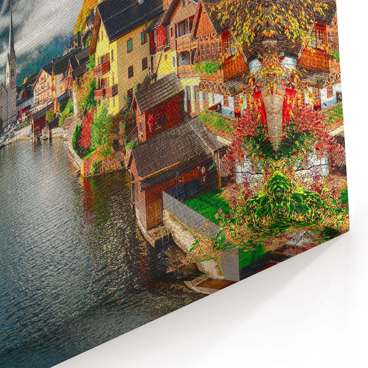 Scenic Austria Prints - Stunning Hallstatt Village with Lake and Mountains