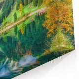 Austrian Alps Artwork - Vibrant Autumn Alpine Lake and Mountain Reflections