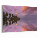 Scenic Sri Lanka Prints - Lighthouse Sunset Reflection on Canvas
