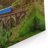 Sri Lanka Landscape Art - Blue Train Crossing Nine Arches Bridge