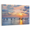 Tropical Sri Lanka Wall Decor - Traditional Stilt Fishermen at Sunset