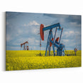 Oil Pumpjacks in Canola Field – Scenic Saskatchewan Landscape Wall Art