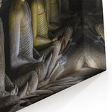 Sri Lanka Artworks - Ancient Buddha Statues in Cave Temple Canvas Print