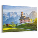 Austrian Landscape Art - Austria Wall Art of Alpine Church Scenery
