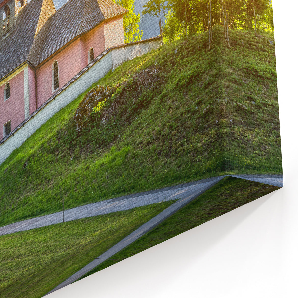 Austrian Landscape Art - Austria Wall Art of Alpine Church Scenery