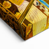 Scenic Sri Lanka Prints - Ornate Temple Corridor with Vibrant Artwork