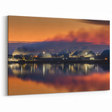 Industrial Sunset Reflections – Scenic Saskatchewan Nightscape Wall Art