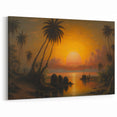 Tropical Sri Lanka Wall Decor - Serene Sunset with Palm Trees Canvas Print