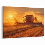 Harvesting at Sunset – Scenic Saskatchewan Agricultural Wall Art