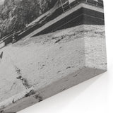 Black and White Sri Lanka Art - Dog and Sigiriya Rock Canvas Print