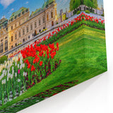 Vienna Wall Decor – Elegant Belvedere Palace with Blooming Tulip Garden