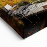 Salzburg Art Prints – Charming Lakeside Village in Autumn with Misty Mountains