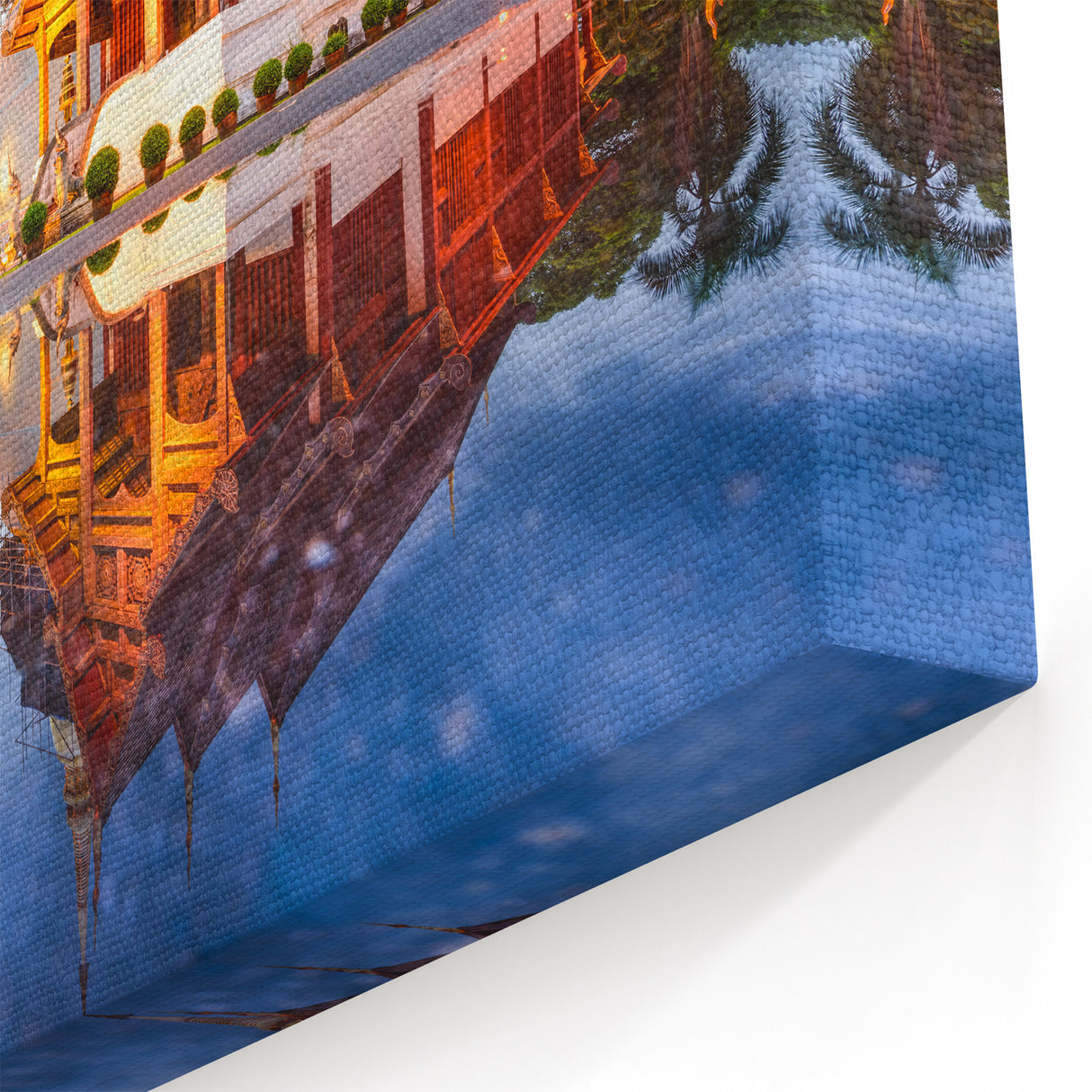 Chiang Mai Wall Decor - Reflective Temple at Dusk Art Print