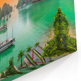 Sunset Splendor at Halong Bay - Vibrant Seascape Art