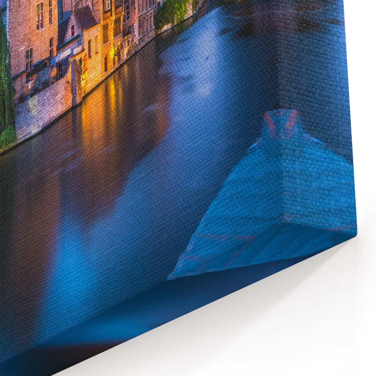 Belgian Scenery Prints - Bruges Canal Scene Belgium Canvas Art