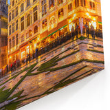 Belgium Canvas Art - Grand Place Brussels Night View Belgian Wall Art