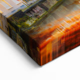 Belgium Canvas Art - Sunset Over Bruges Canal Belgium Travel Art