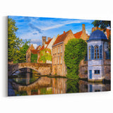Belgium Wall Art – Scenic Bruges Canal and Historic Architecture