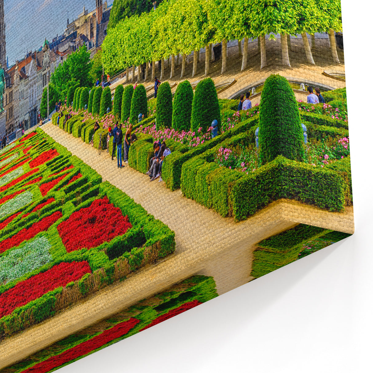 Belgium Wall Art – Mont des Arts Garden and Brussels Cityscape