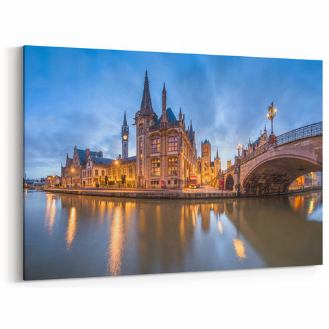 Belgian Landscape Photography – Twilight Canal View in Ghent