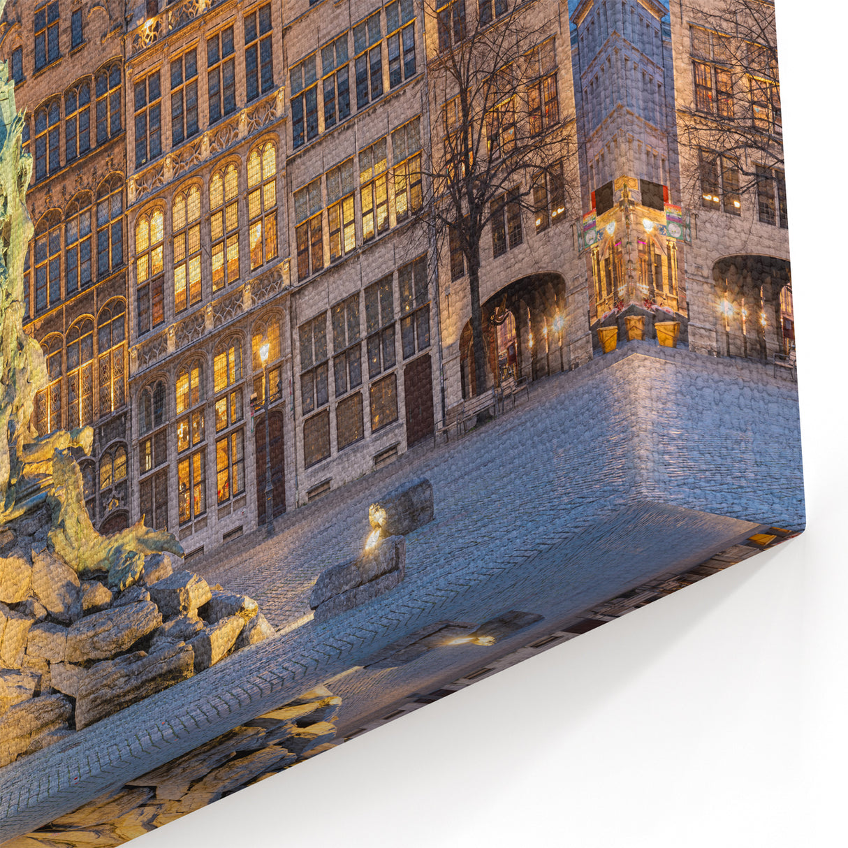 Belgium Wall Art – Brabo Fountain and Guildhalls in Antwerp