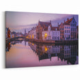 Belgium Wall Art – Bruges Canal at Sunset with Historic Reflections