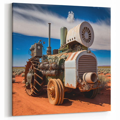 Heavy Equipment Wall Art - Vintage Industrial Construction Vehicle Canvas Print