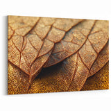 Autumn Leaf Wall Art: Rustic Brown Close-Up Botanical Leaf Prints