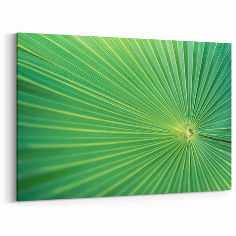 Green Leaf Wall Art: Radiant Botanical Leaf Canvas Print for Home Decor