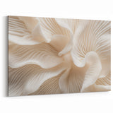 Elegant Cream Leaf Wall Art: Botanical Close-Up Canvas Prints