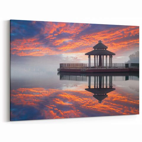 Taiwan Pavilion at Sunset Reflection - Taiwan Nature Wall Art Print