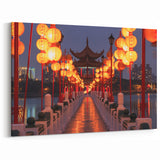 Taiwan Lantern Festival Bridge at Night - Taiwan Culture Wall Art Print