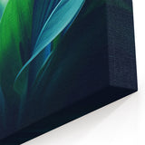 Blue and Green Leaf Wall Art: Elegant Botanical Nature Canvas Prints