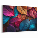 Multicolor Leaf Wall Art: Vibrant Nature-Inspired Botanical Canvas Prints