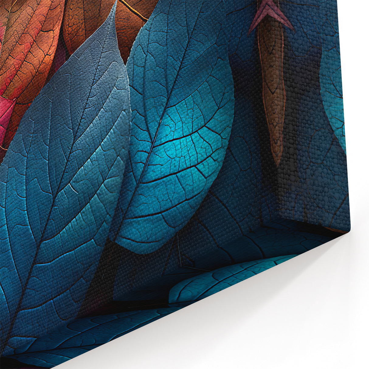 Multicolor Leaf Wall Art: Vibrant Nature-Inspired Botanical Canvas Prints
