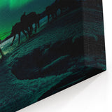Aurora Dog Sled Journey - Yukon Night Silhouette Print