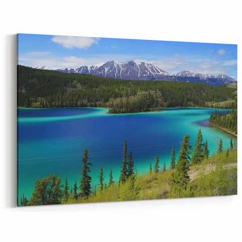 Emerald Waters of Yukon - Pristine Lake Canvas