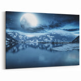 Moonlit Serenity - Yukon Lake Night Canvas