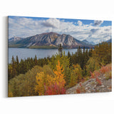Yukon Lakeside Autumn - Majestic Mountain Canvas