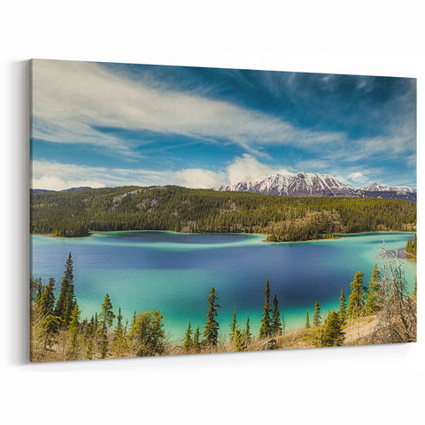 Turquoise Tranquility - Yukon Lake Panorama Canvas