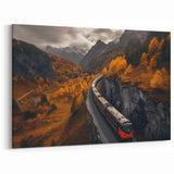 Railway Through Golden Yukon - Autumn Journey Canvas