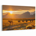 Sunset Sojourn - Caribou in Yukon Wilderness Canvas