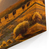 Sunset Sojourn - Caribou in Yukon Wilderness Canvas