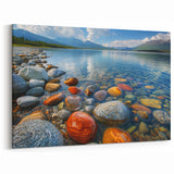 Luminous Lakeside Pebbles - Yukon Shoreline Canvas