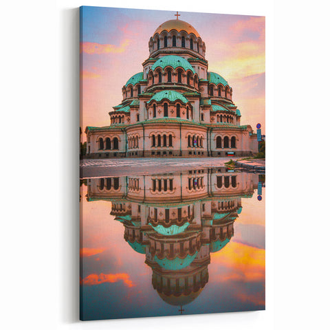 Bulgaria Wall Art – Reflection of Alexander Nevsky Cathedral at Sunrise
